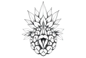 Majestic crown pineapple with 
vagina and  anus , tattoo idea