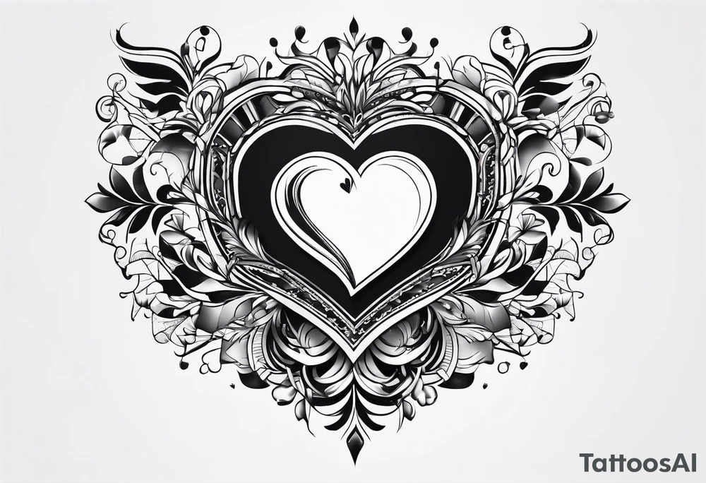 simple broken heart tattoo idea