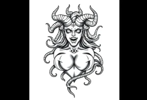 medusa with breasts tattoo idea