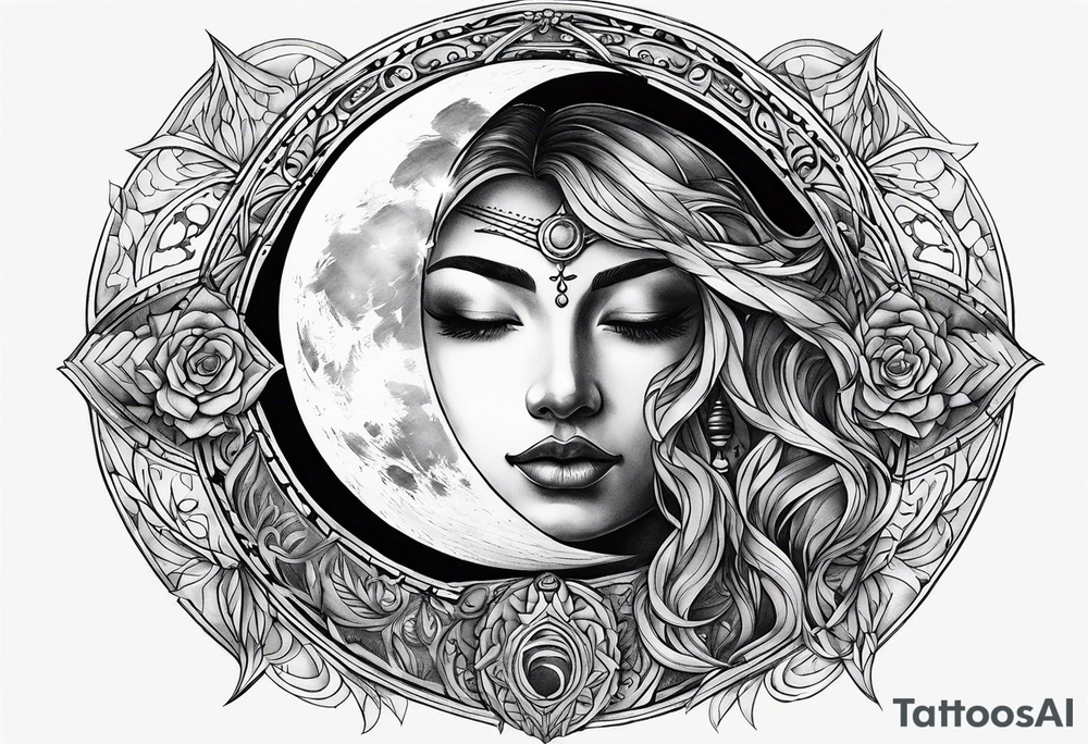 sacred moon tattoo idea