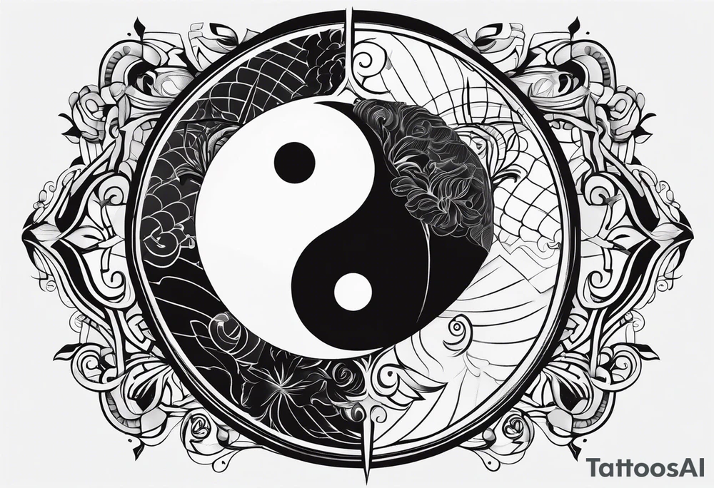 ying yang minimalist tattoo idea