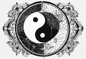 ying yang minimalist tattoo idea