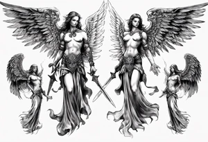 Warrior Angel picture tattoo idea