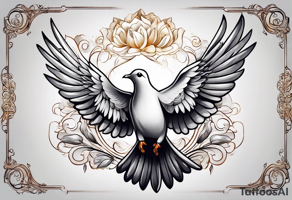 Elegant dove tattoo idea