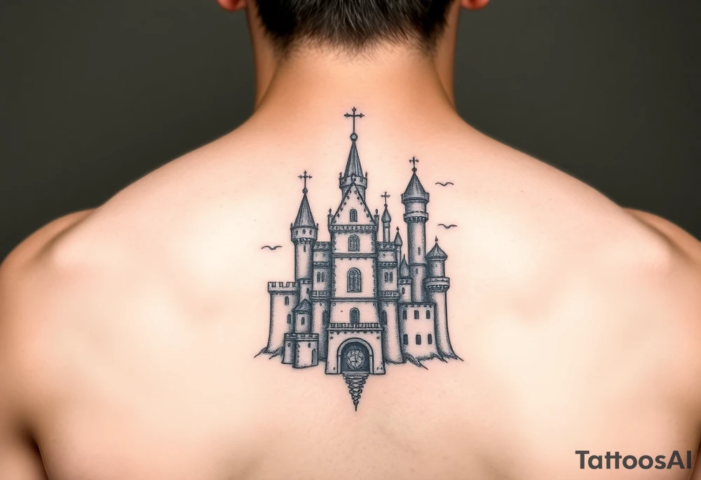 Germanic castle tattoo idea