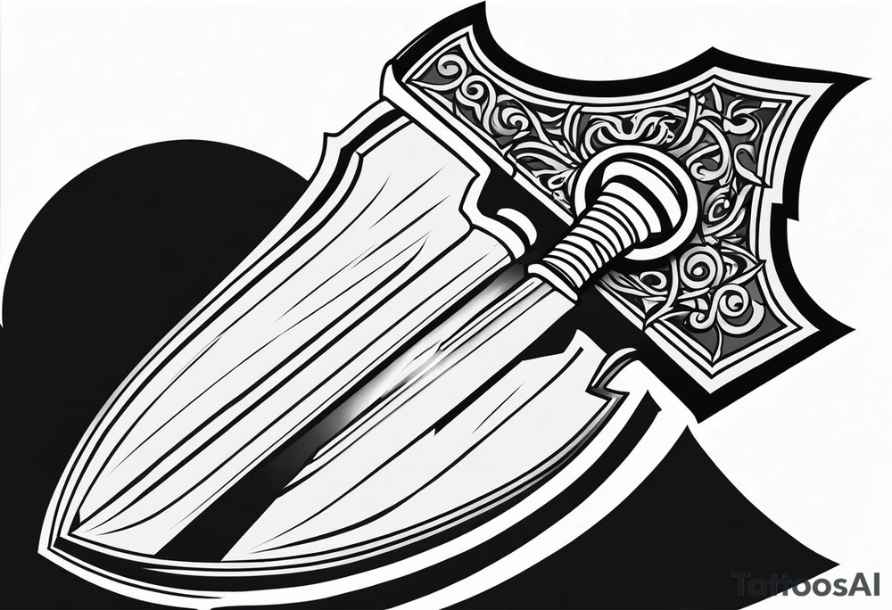 Valhalla sword axe shield tattoo idea