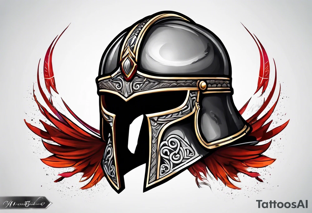 Roman helmet tattoo idea