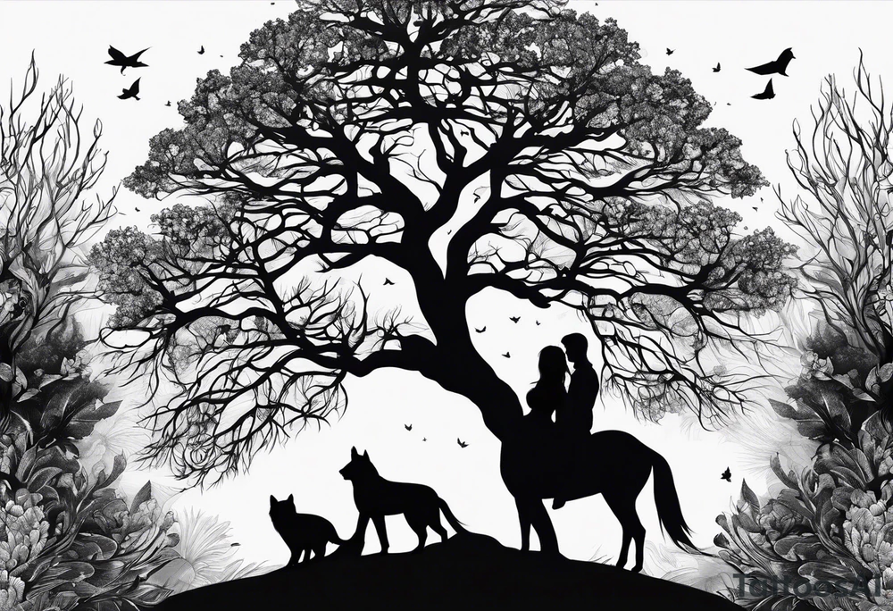Bäume silhouette tattoo idea