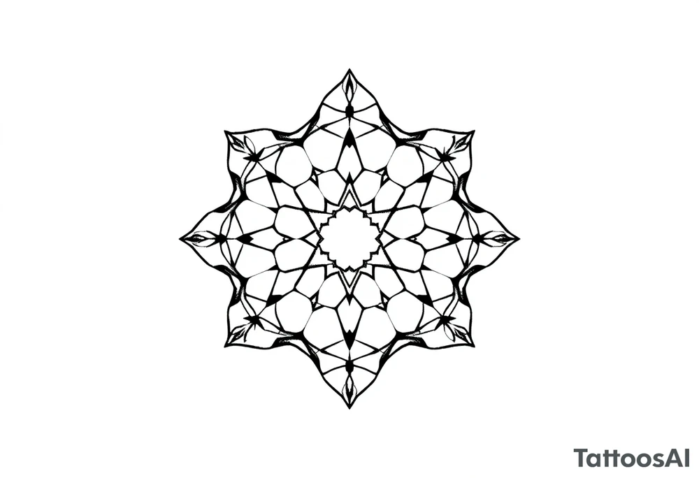 Falling apart hexagonal fractal pattern tattoo idea