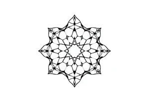 Falling apart hexagonal fractal pattern tattoo idea