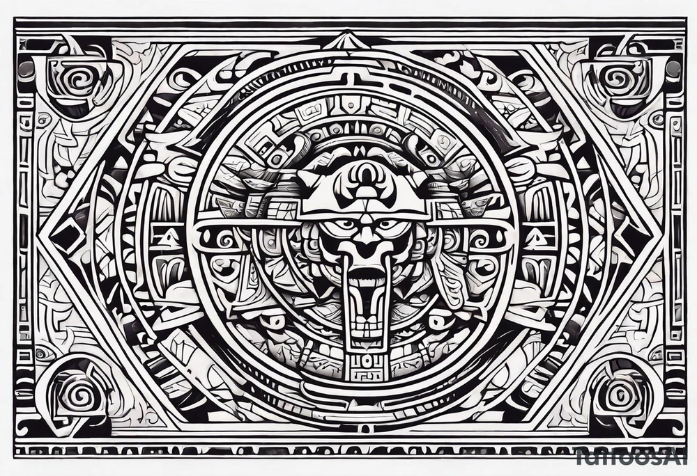 Mayan hieroglyph for family with bat tattoo idea