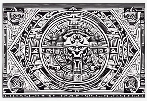 Mayan hieroglyph for family with bat tattoo idea