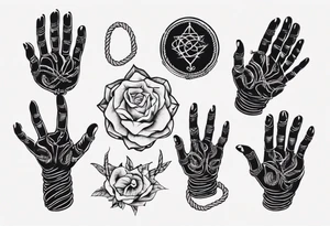 a hand with rope tattoo idea