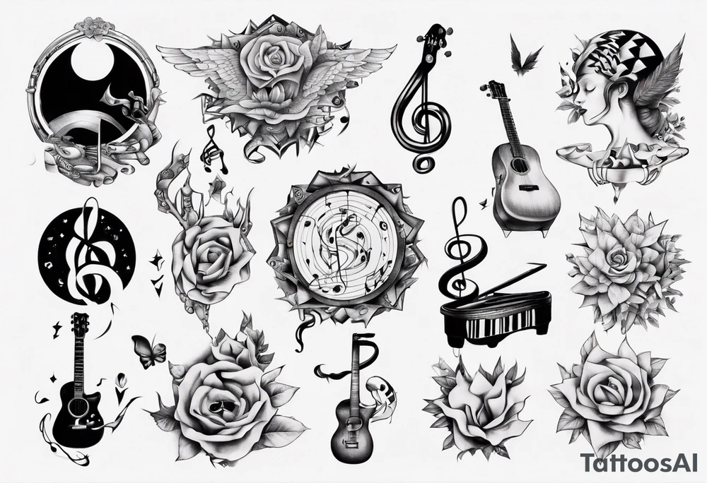 Finding peace in music tattoo idea