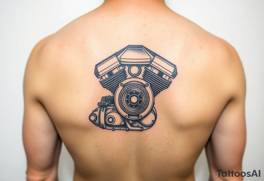 Motorcycle engine tattoo idea