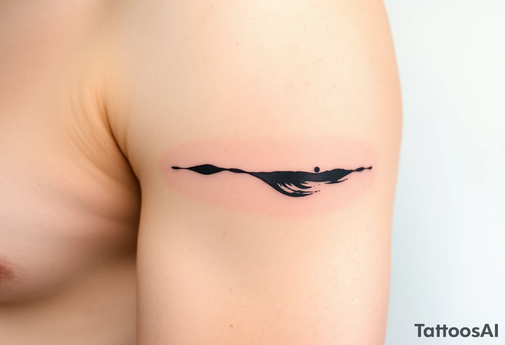 A delicate ink-wash-style mole, in traditional Japanese sumi-e brushstrokes with soft black and gray tones tattoo idea