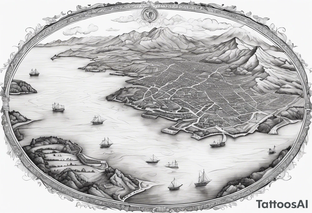 old azorean map tattoo idea