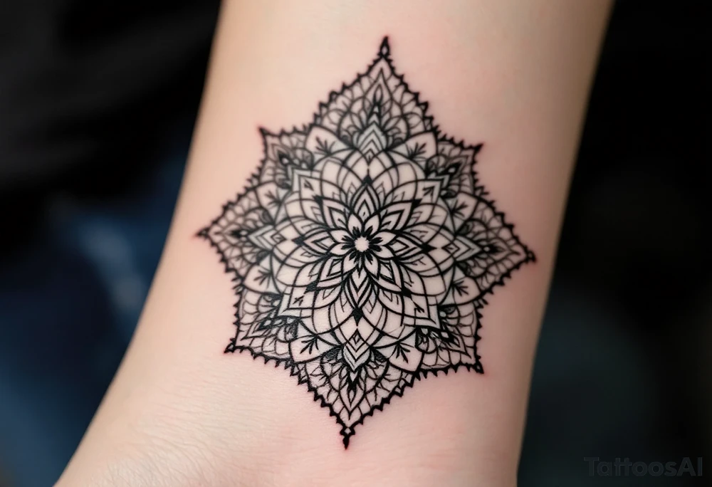 mandala with sacred flower of life in the middle tattoo idea