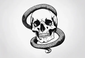 A snake wrapped around a skull tattoo idea