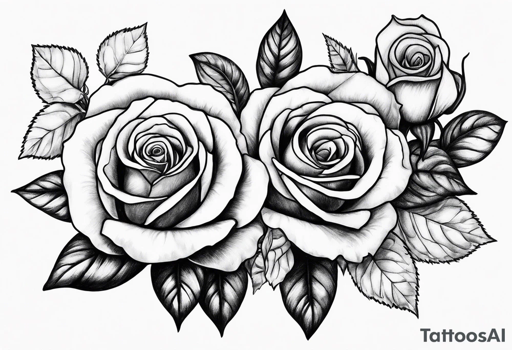 2 violets and 1 rose tattoo idea