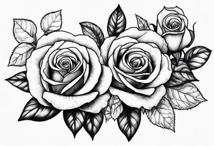 2 violets and 1 rose tattoo idea