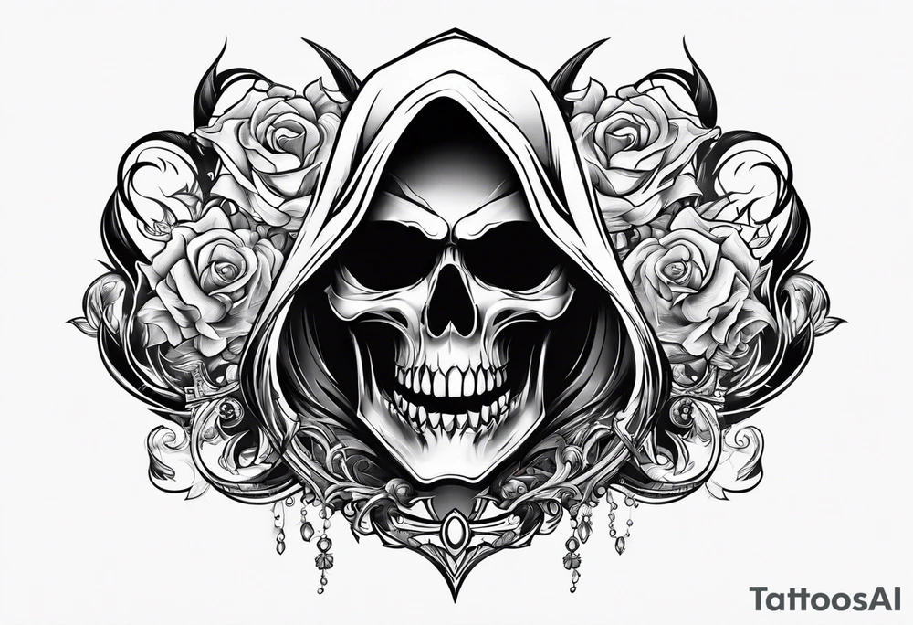 Stomach tattoo 
Reaper tattoo idea