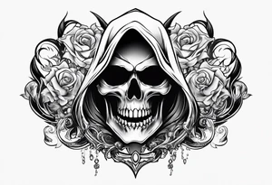 Stomach tattoo 
Reaper tattoo idea