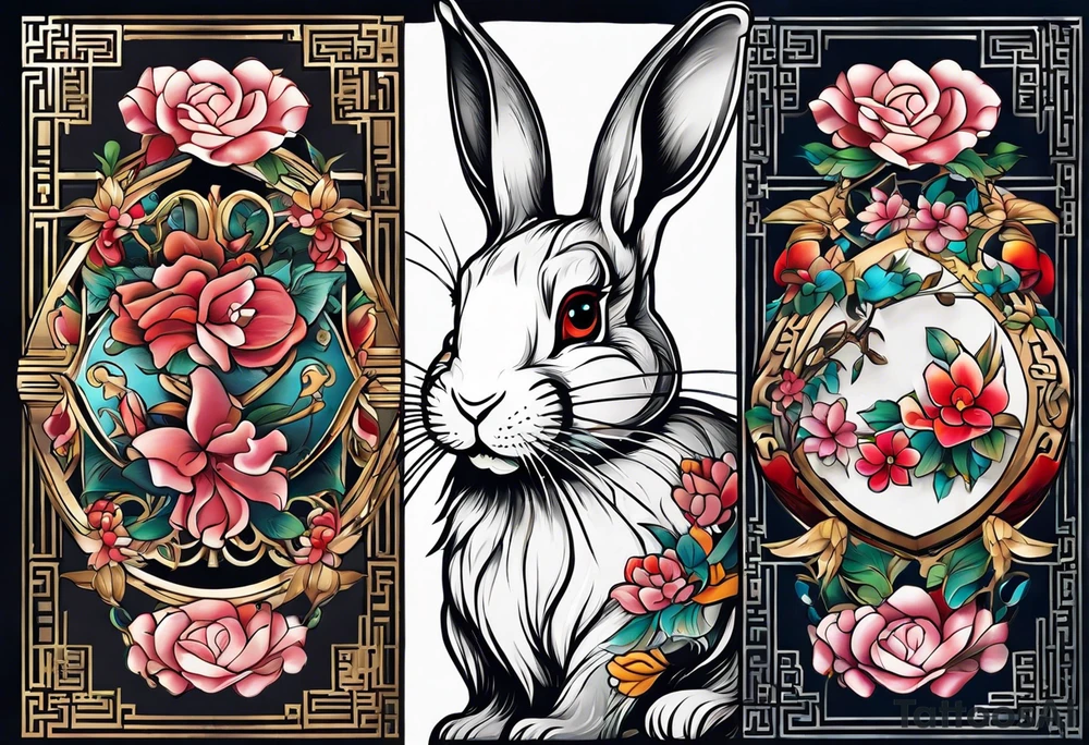 Chinese rabbit bracelet tattoo idea