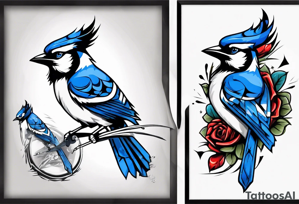 boxing bluejay tattoo idea