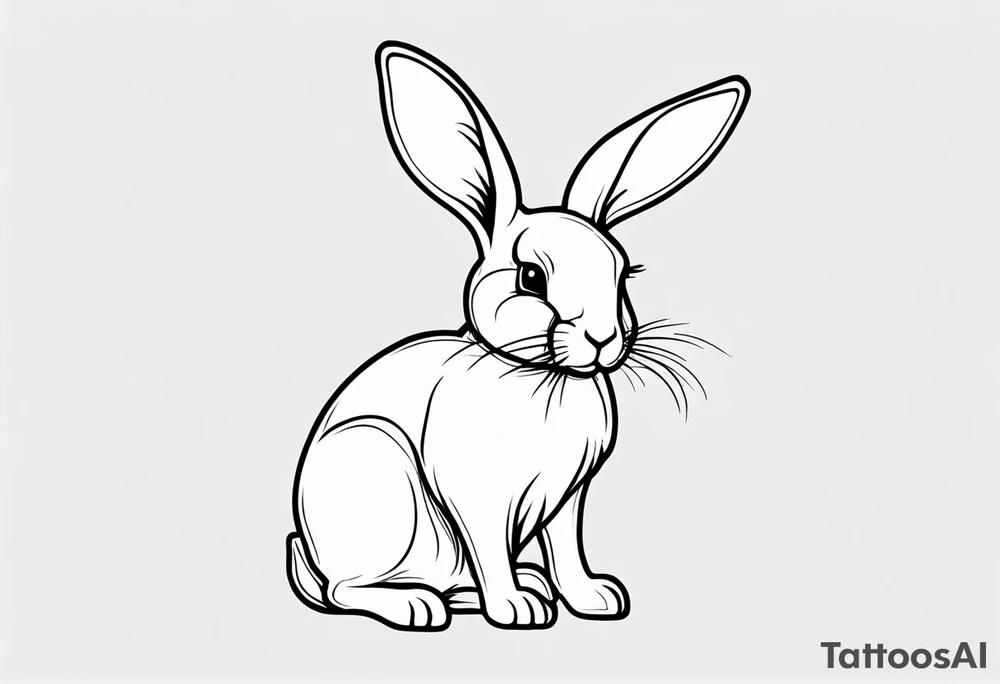 cute rabbit tattoo idea