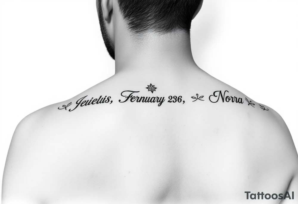 Meaning of names Jean God is gracious February 26, Sara Princess January 28, Nora honor and light August 14 tattoo idea