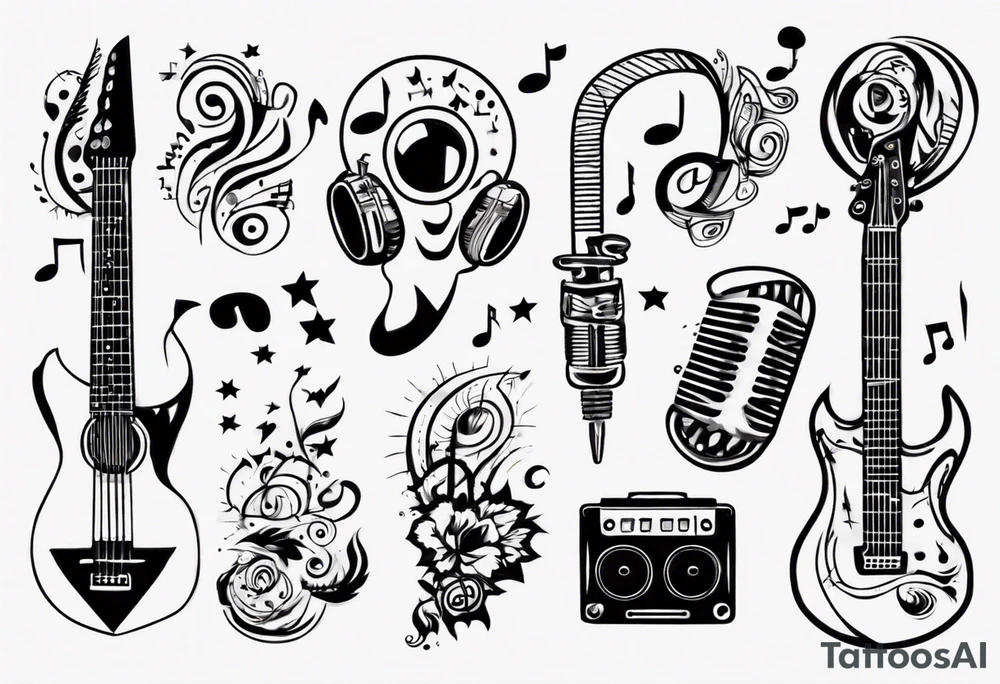 fun music tattoo idea