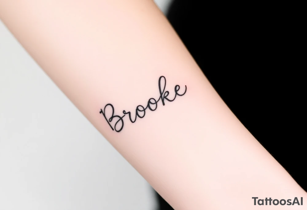 The name, Brooke with makeup brush tattoo idea