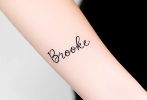 The name, Brooke with makeup brush tattoo idea