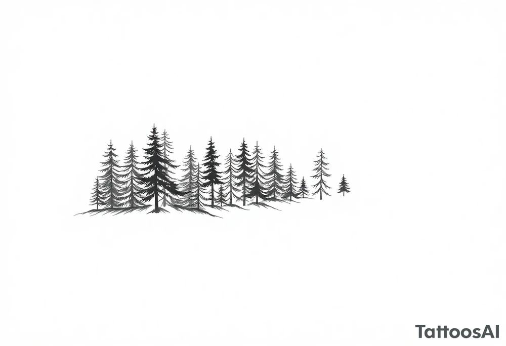 Coniferous forest tattoo sleeve black and gray tattoo idea