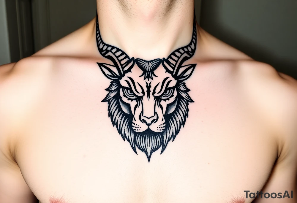 Capricorn head  10x15 cm 
Neutral face tattoo idea