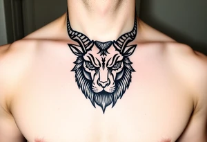 Capricorn head  10x15 cm 
Neutral face tattoo idea