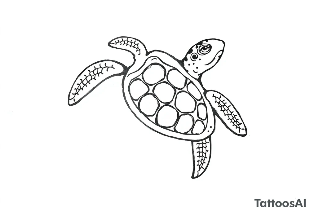 Sea turtle  tribal tattoo idea