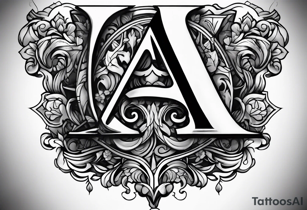 the letters A W R tattoo idea