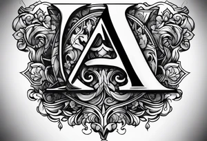 the letters A W R tattoo idea