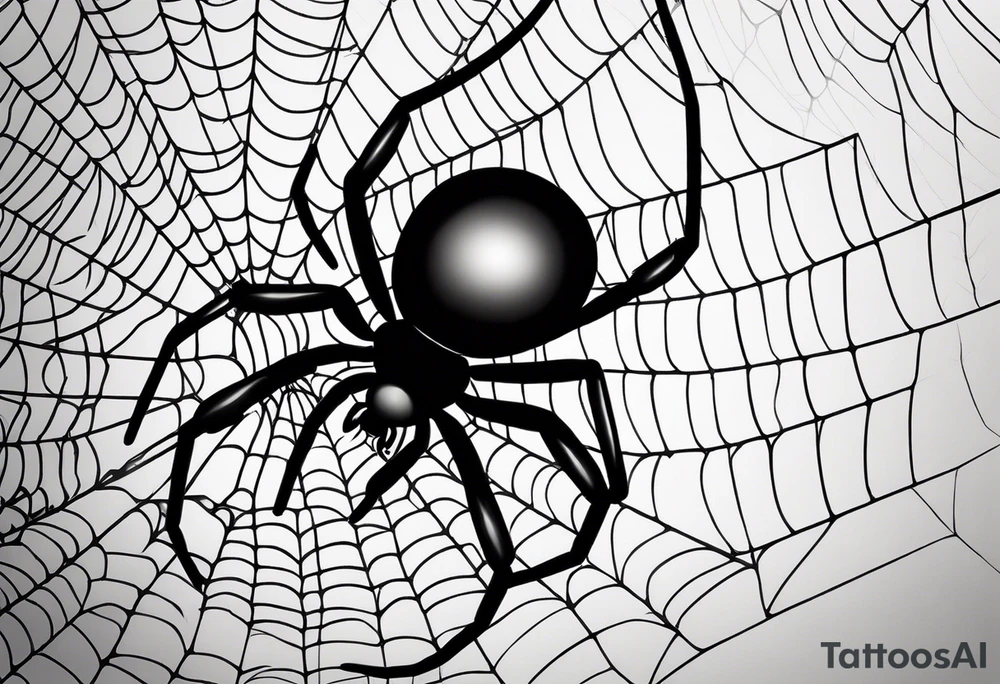 Spider web with black widow tattoo idea