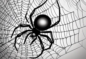 Spider web with black widow tattoo idea