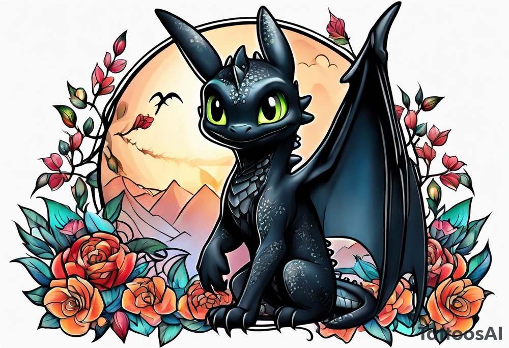 Toothless tattoo idea
