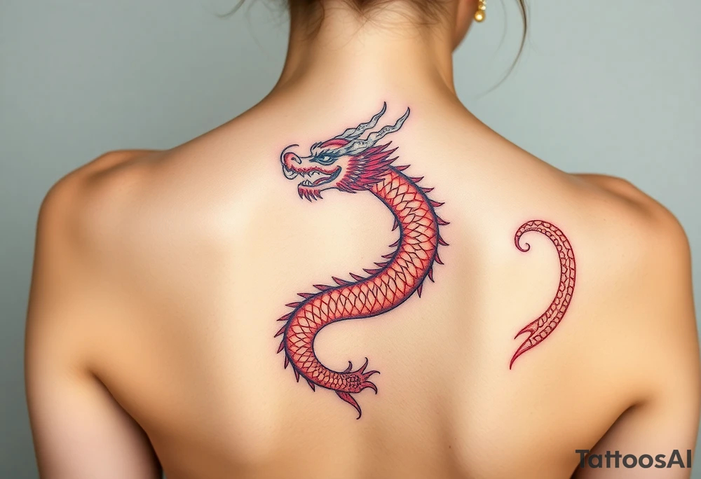 RedChinese dragon tattoo idea