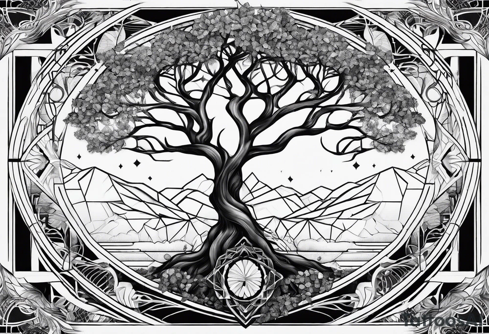 Sacred geometry. Tree of life going tattoo idea