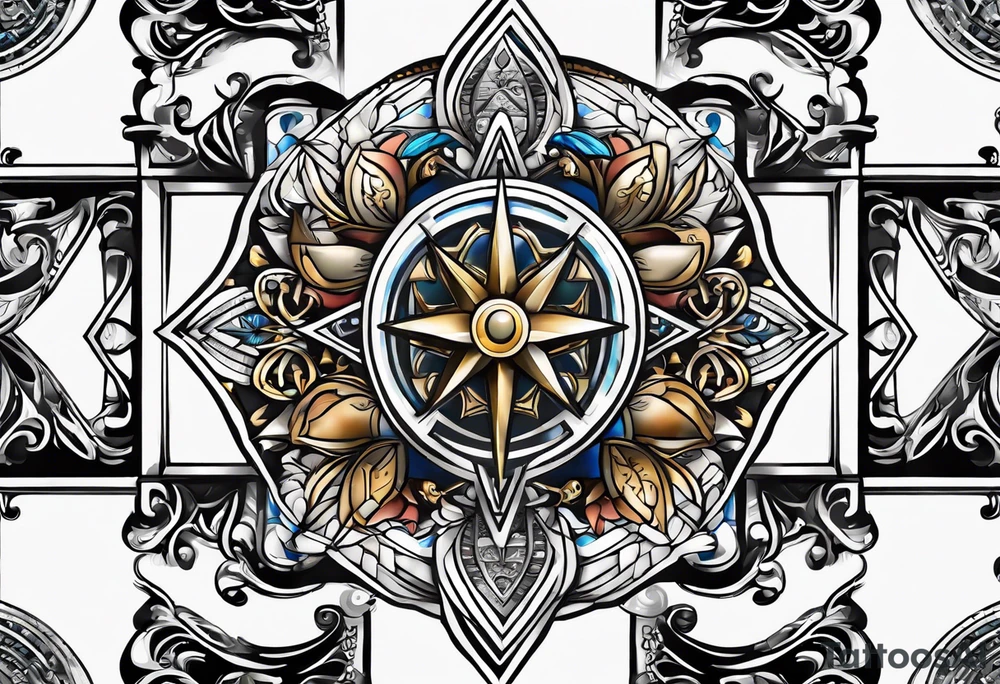 free masonry symbol , rectangle tattoo idea