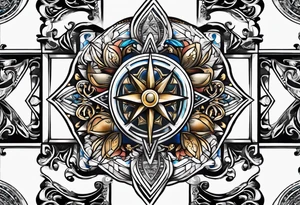 free masonry symbol , rectangle tattoo idea