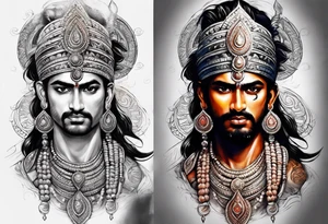 Its a warrior hindu karan tattoo idea