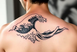 japanese waves filler tattoo idea