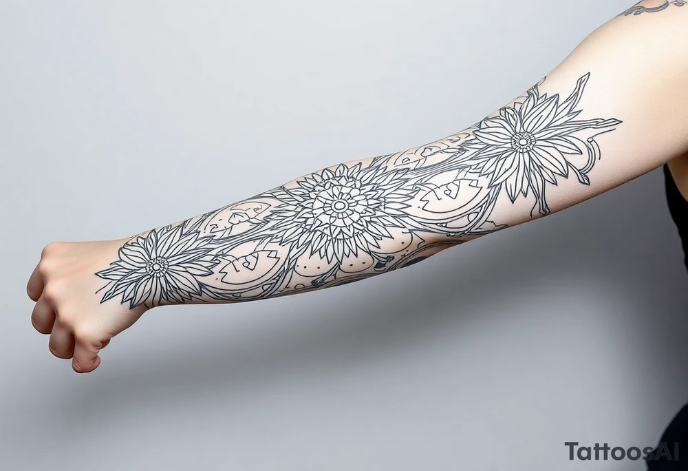 bold line shamanstyle tattoo idea